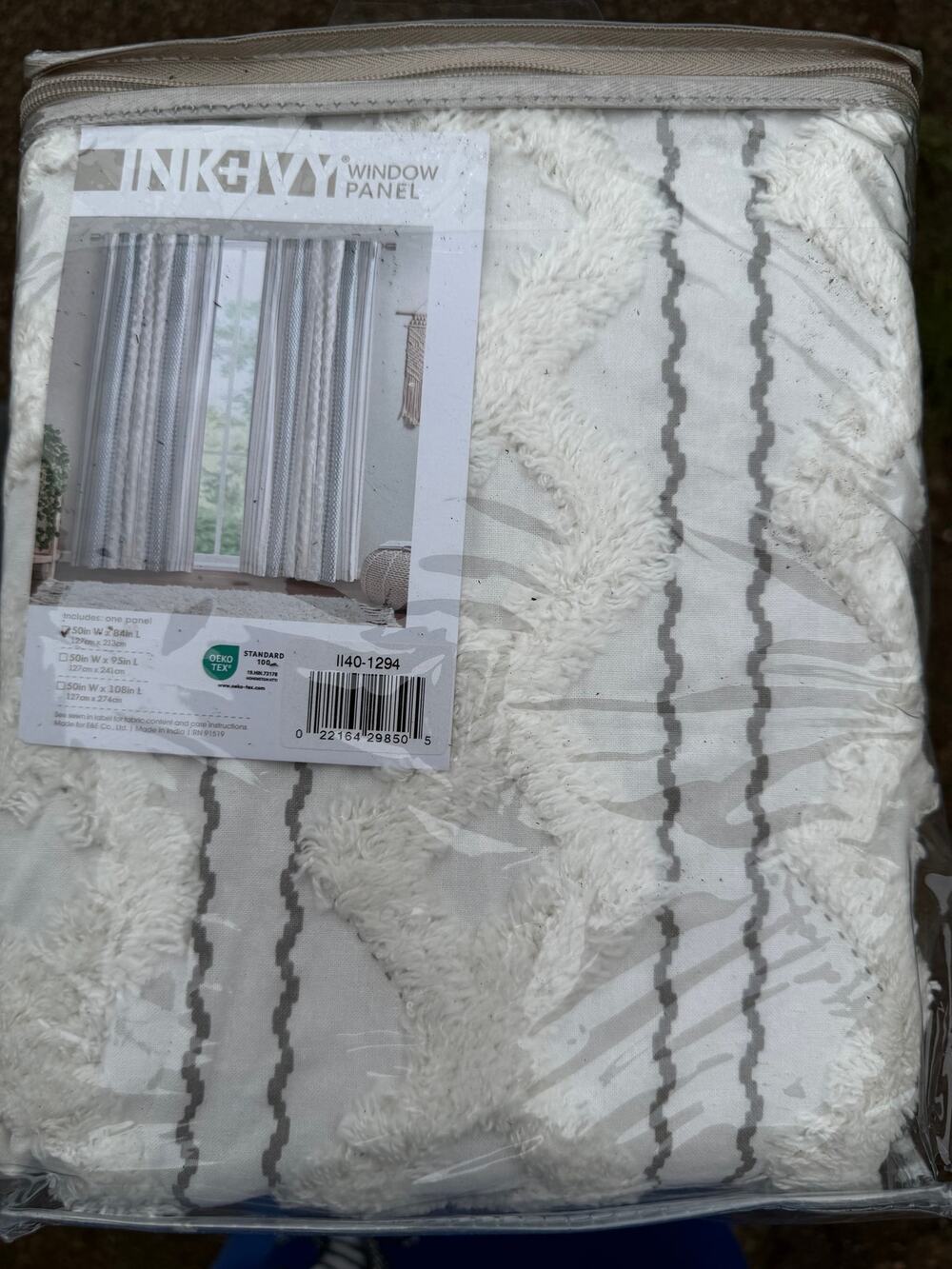 INK+IVY Window Panel 50x84 – Ivory/Gray – JCPenney $90 Retail PGL wholesale$10